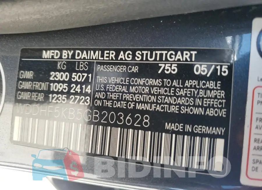 WDDHF5KB5GB203628 Photo# 13