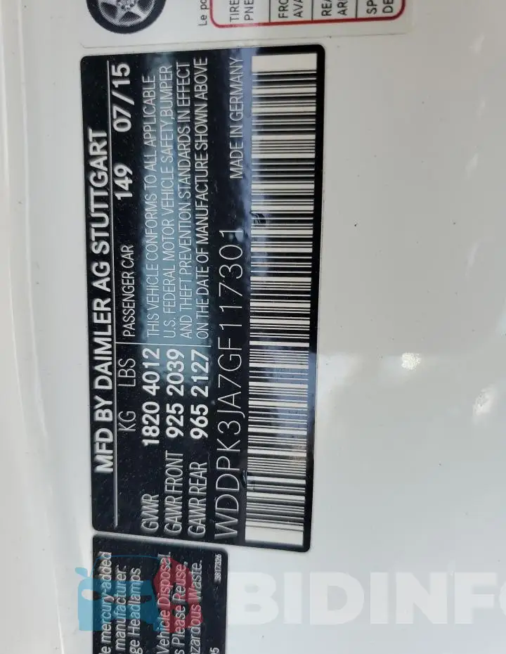 WDDPK3JA7GF117301 Photo# 12