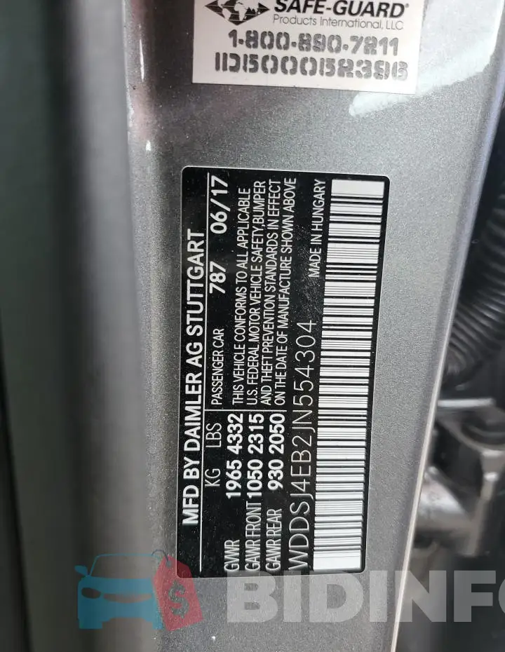WDDSJ4EB2JN554304 Photo# 12