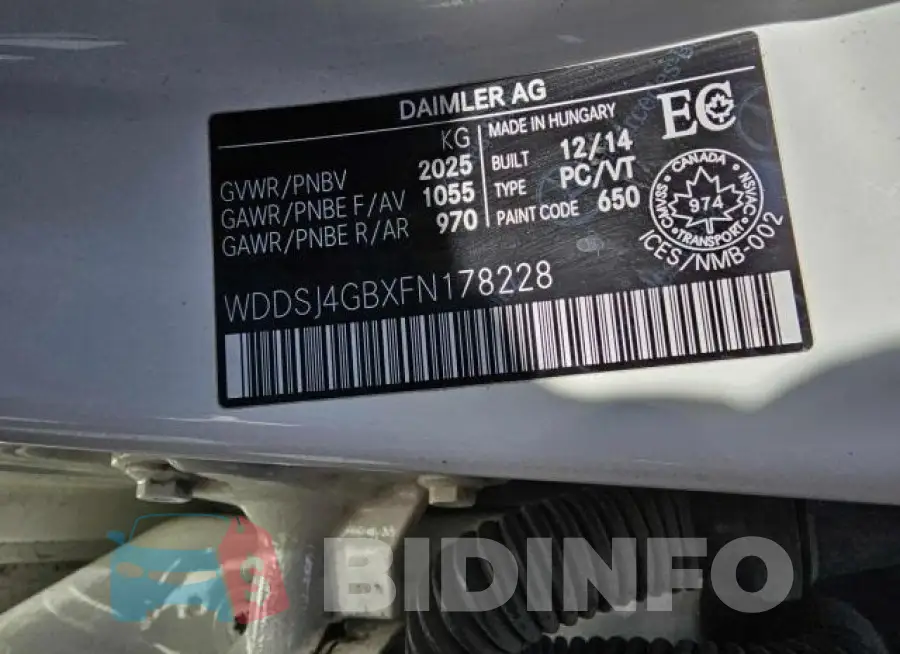 WDDSJ4GBXFN178228 Photo# 10