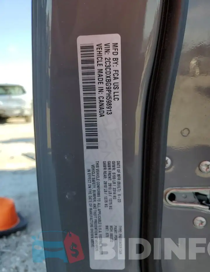 2C3CDXBG9PH598913 Photo# 12