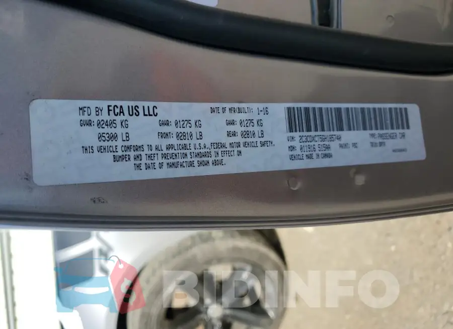 2C3CDXCT5GH185740 Photo# 13