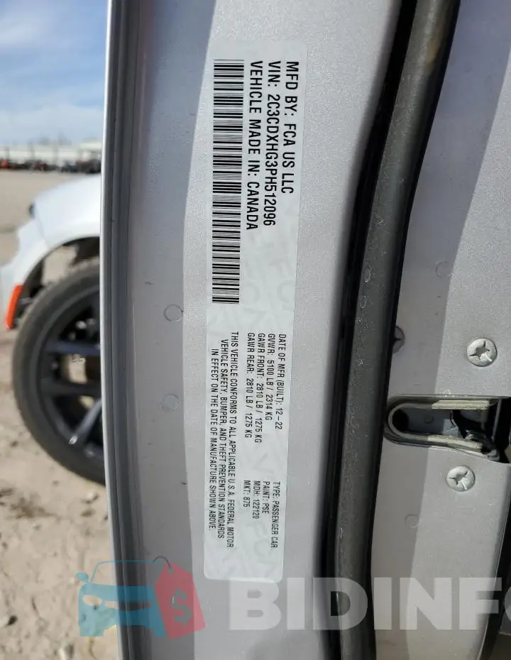 2C3CDXHG3PH512096 Photo# 13