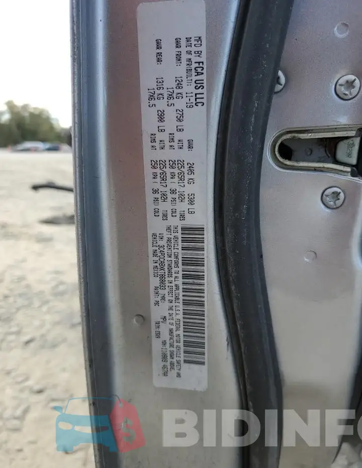 3C4PDCABXKT868033 Photo# 14