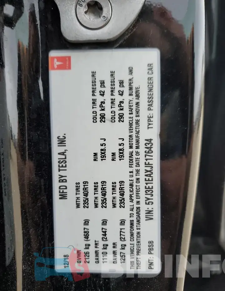 5YJ3E1EAXJF176434 Photo# 13