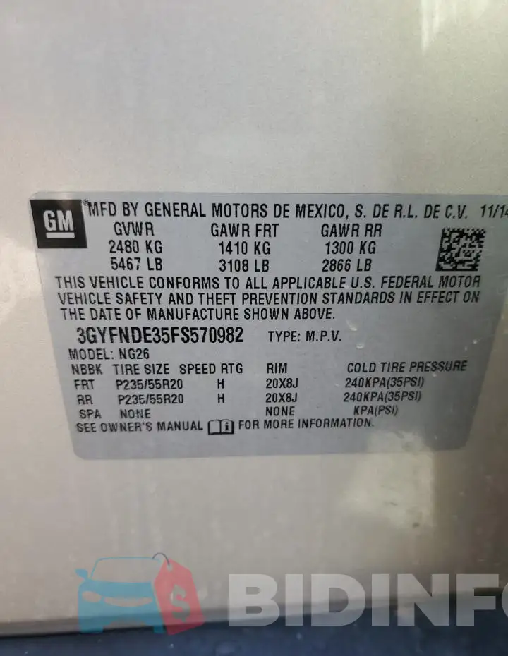 3GYFNDE35FS570982 Photo# 13