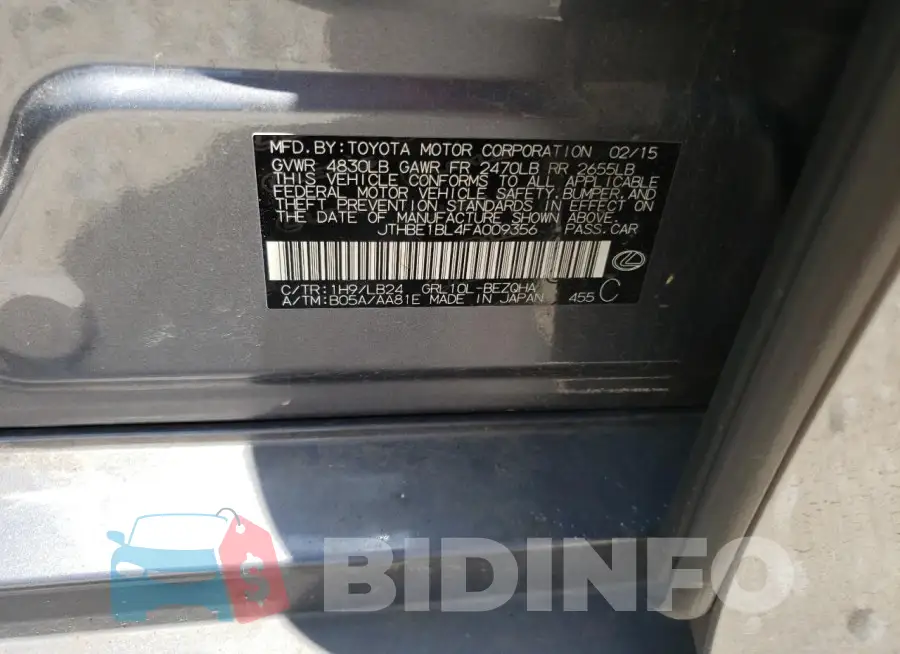 JTHBE1BL4FA009356 Photo# 12