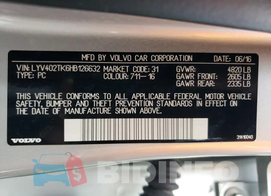 LYV402TK6HB126632 Photo# 12