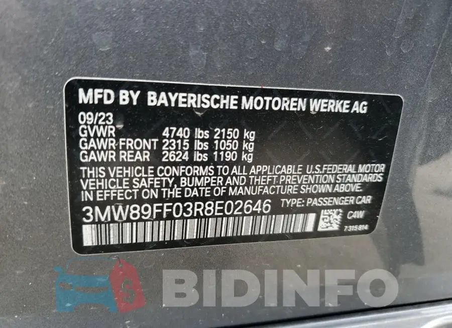 3MW89FF03R8E02646 Photo# 12