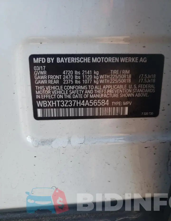 WBXHT3Z37H4A56584 Photo# 13