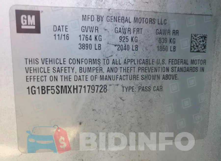 1G1BF5SMXH7179728 Photo# 12