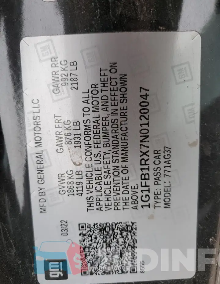 1G1FB1RX7N0120047 Photo# 12