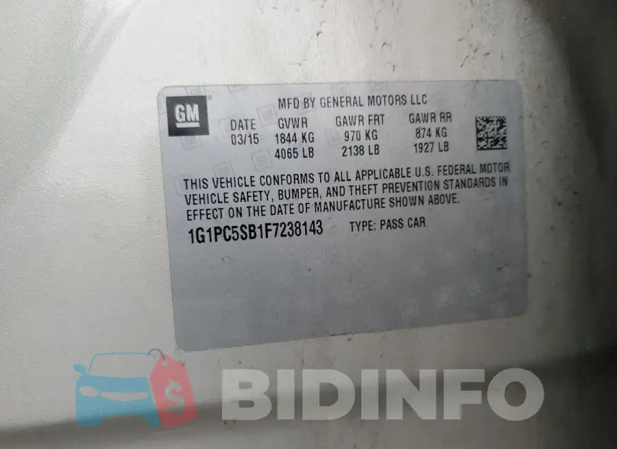 1G1PC5SB1F7238143 Photo# 13