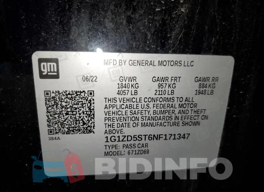 1G1ZD5ST6NF171347 Photo# 12