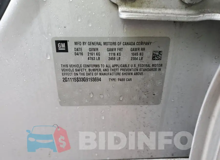 2G1115S33G9193694 Photo# 12