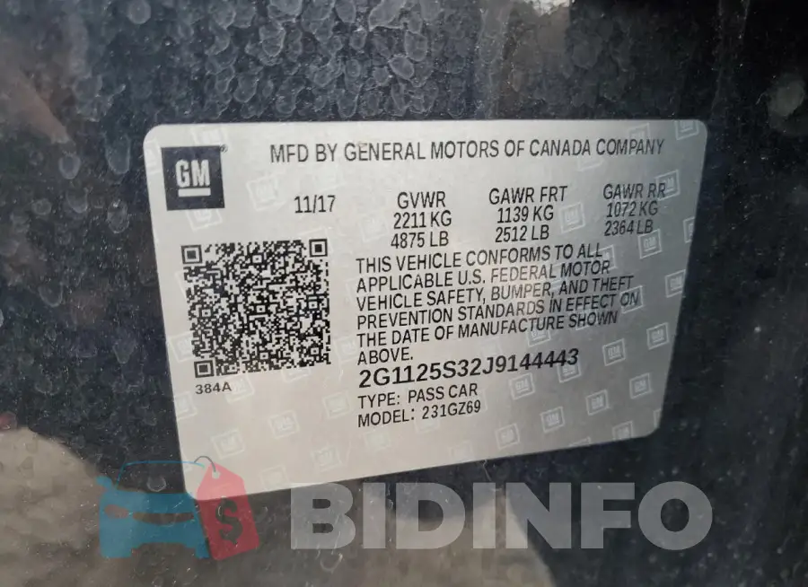 2G1125S32J9144443 Photo# 13