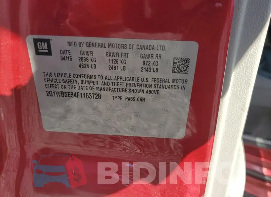 2G1WB5E34F1163728 Photo# 12