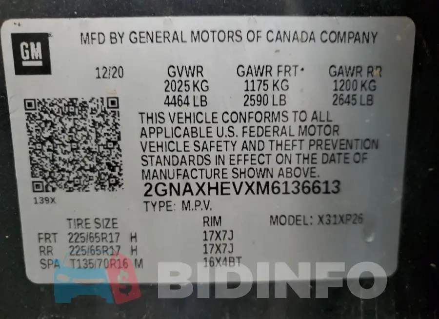 2GNAXHEVXM6136613 Photo# 14