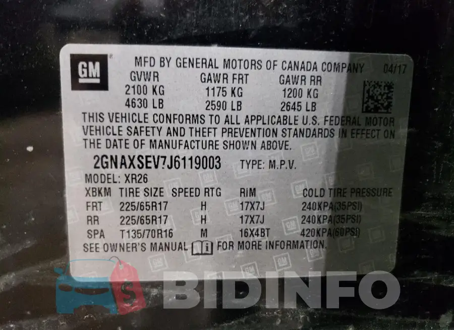 2GNAXSEV7J6119003 Photo# 13