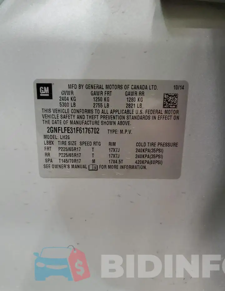 2GNFLFE31F6176702 Photo# 12
