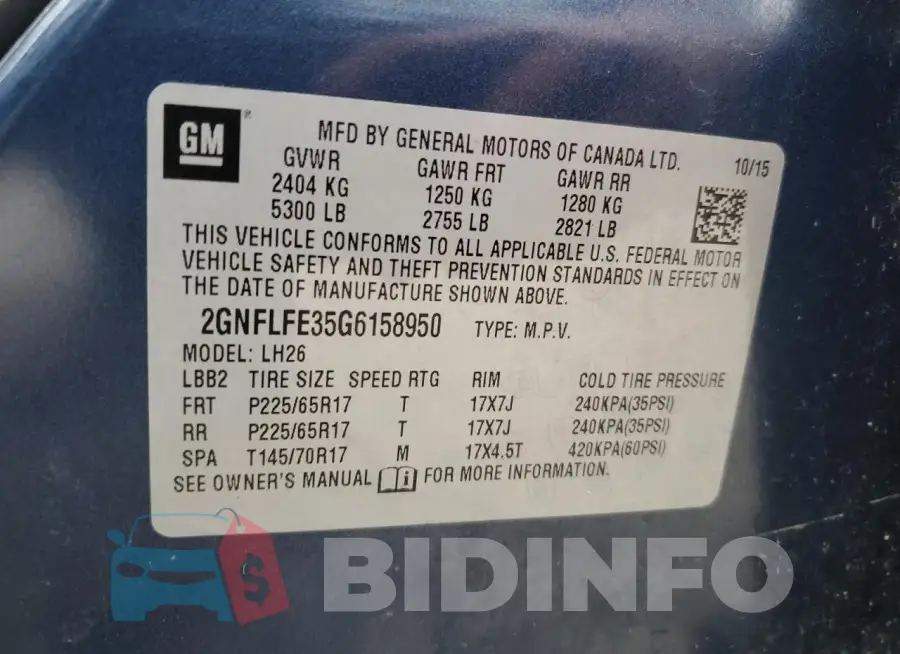 2GNFLFE35G6158950 Photo# 14