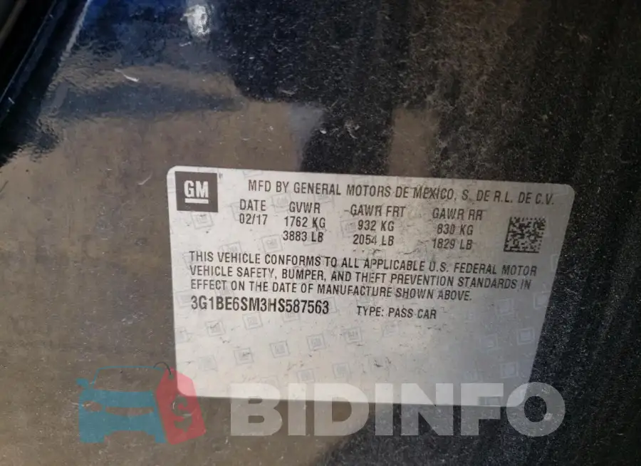 3G1BE6SM3HS587563 Photo# 12