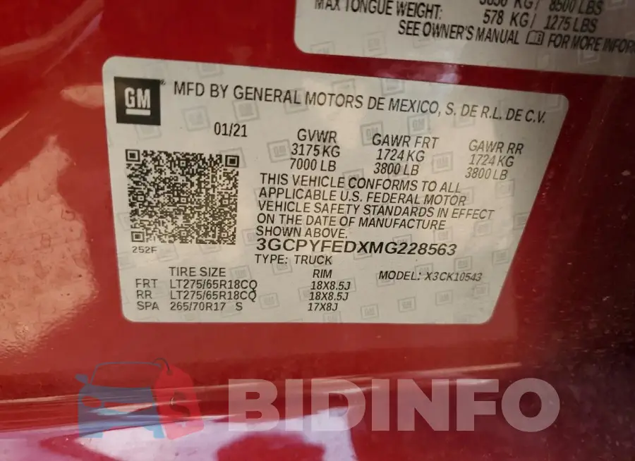3GCPYFEDXMG228563 Photo# 12