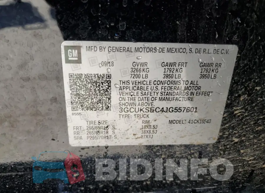 3GCUKSEC4JG557601 Photo# 13