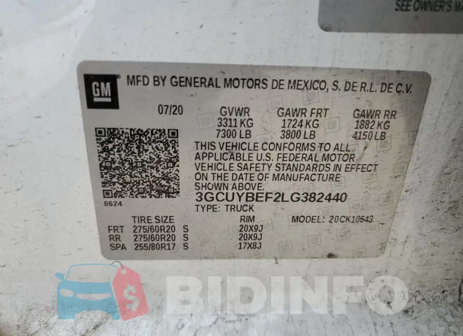 3GCUYBEF2LG382440 Photo# 12