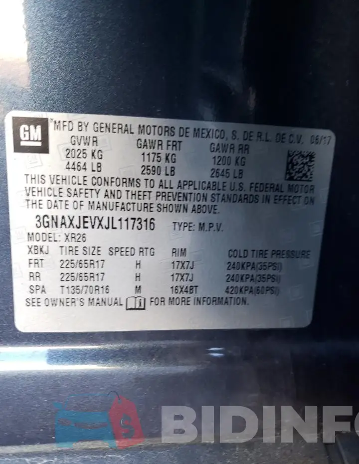 3GNAXJEVXJL117316 Photo# 12
