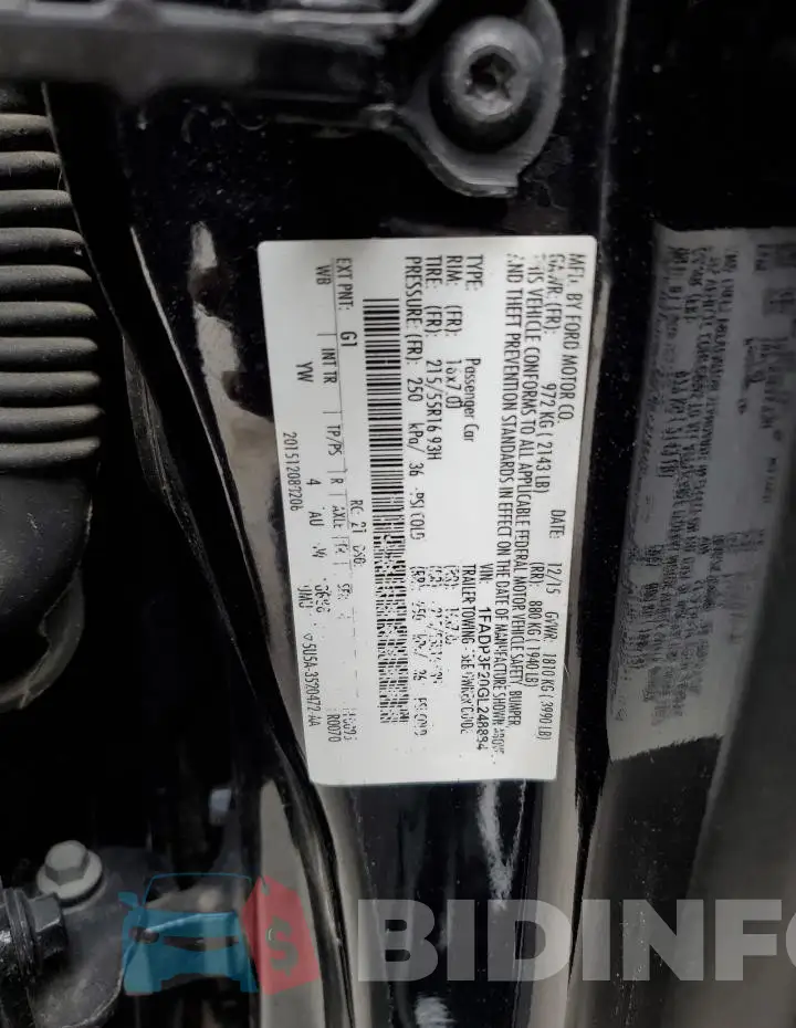 1FADP3F20GL248884 Photo# 12