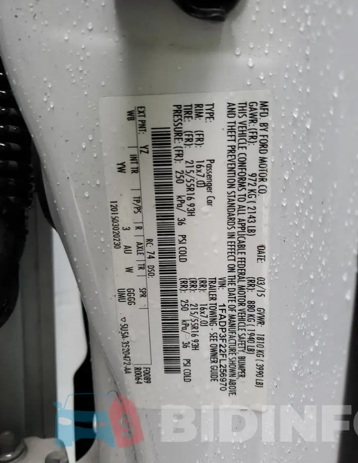 1FADP3F22FL256970 Photo# 12