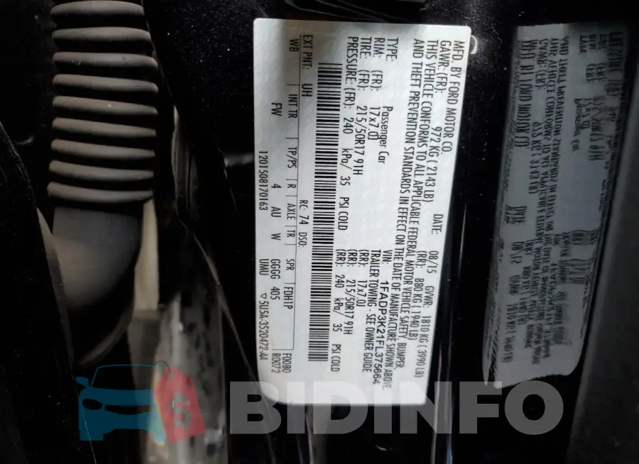 1FADP3K21FL375664 Photo# 12