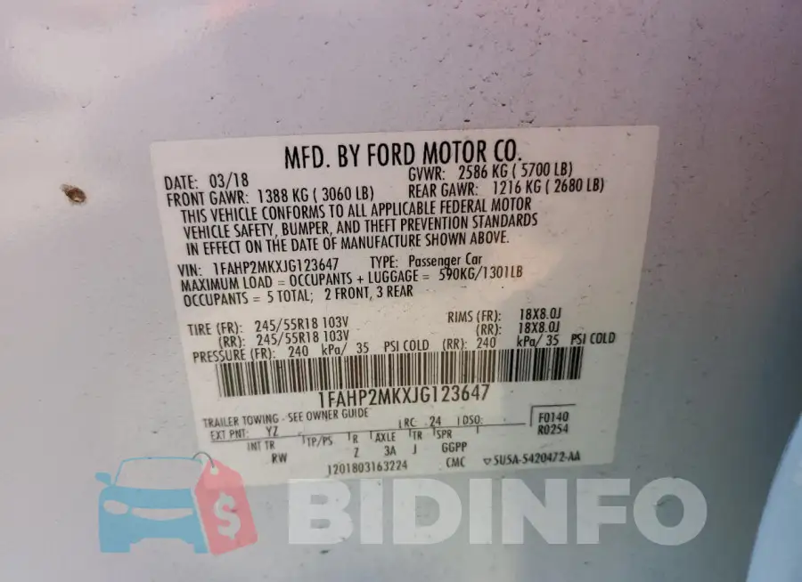 1FAHP2MKXJG123647 Photo# 12