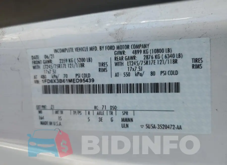 1FD8X3B61MED95439 Photo# 12