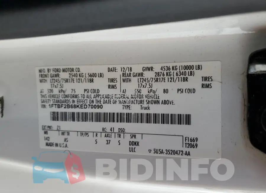 1FTBF2B68KED70090 Photo# 12