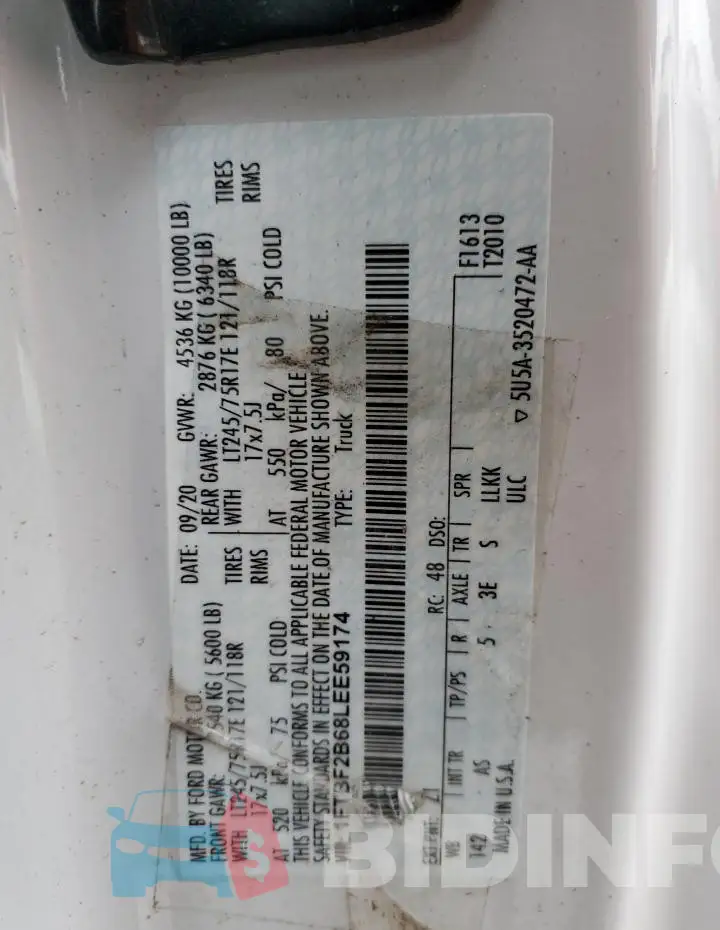 1FTBF2B68LEE59174 Photo# 13