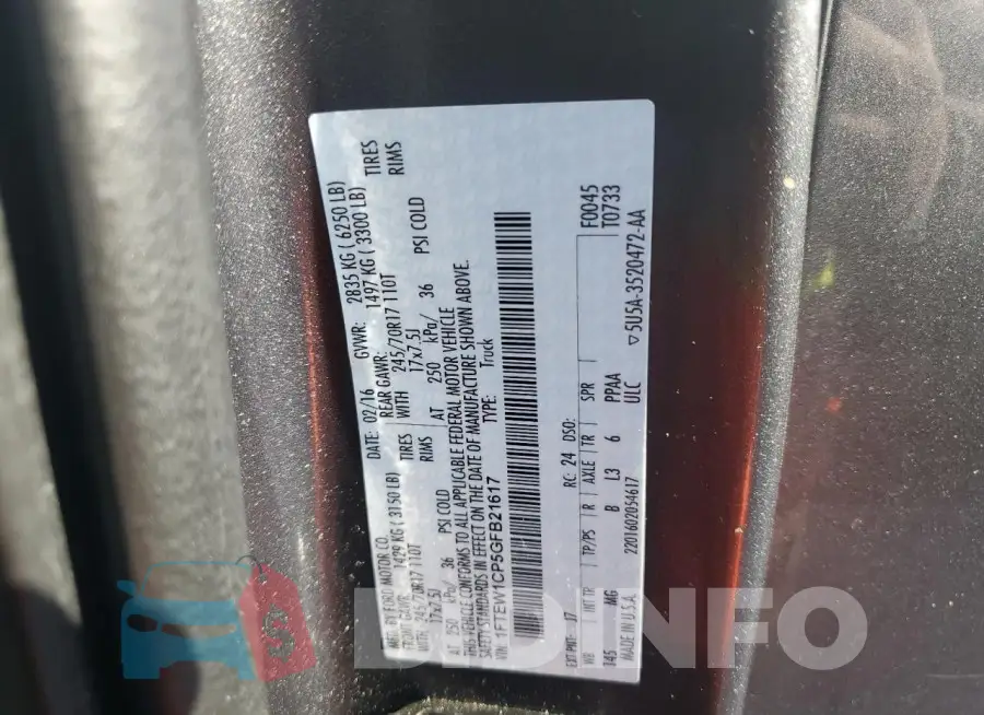 1FTEW1CP5GFB21617 Photo# 12