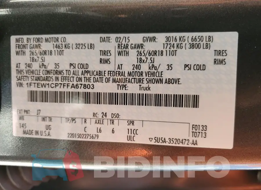 1FTEW1CP7FFA67803 Photo# 12