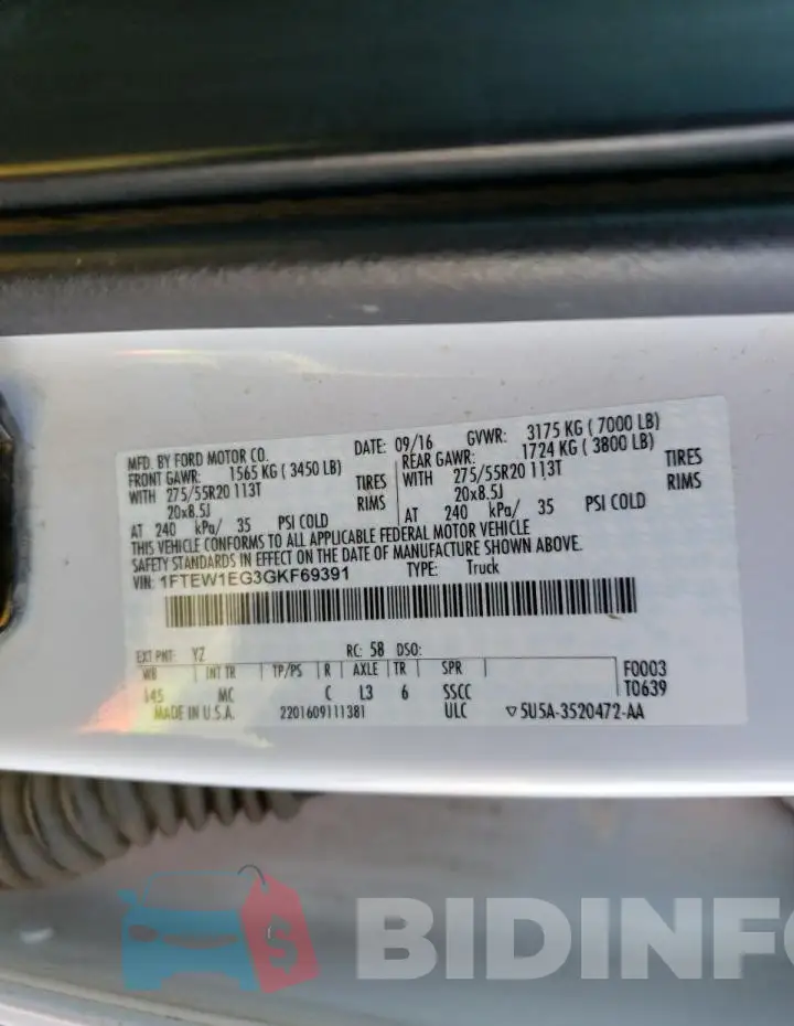 1FTEW1EG3GKF69391 Photo# 12