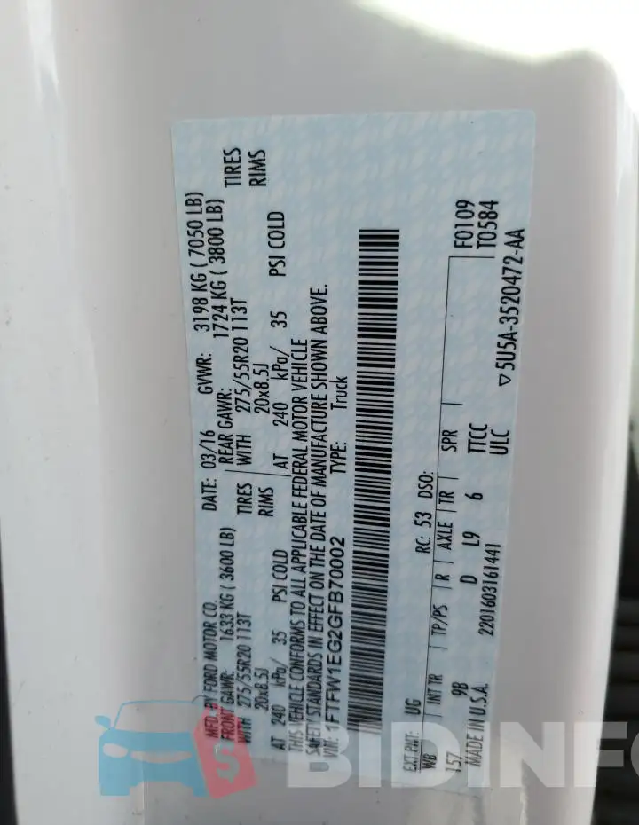1FTFW1EG2GFB70002 Photo# 12