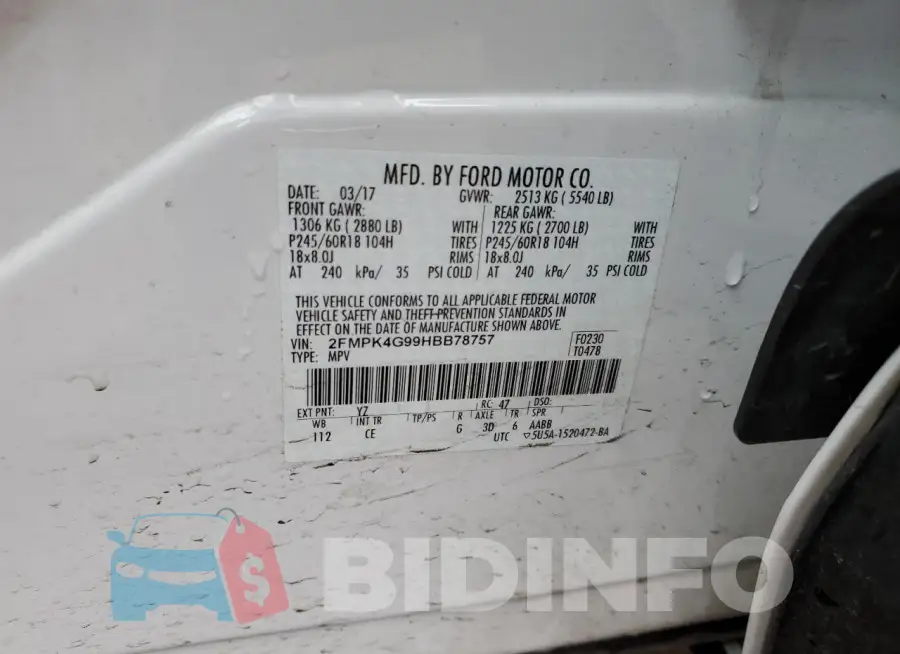 2FMPK4G99HBB78757 Photo# 13