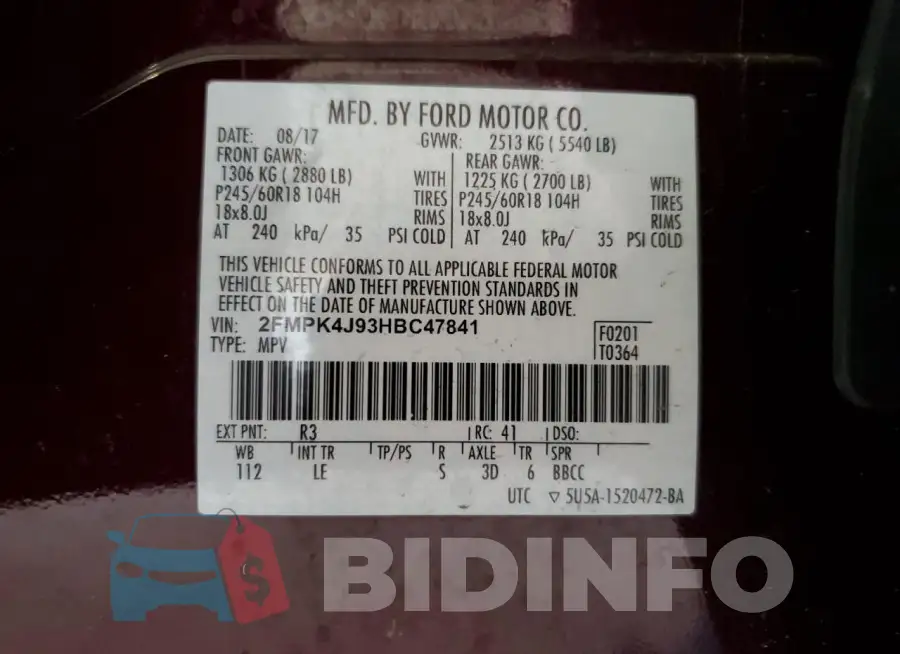 2FMPK4J93HBC47841 Photo# 13
