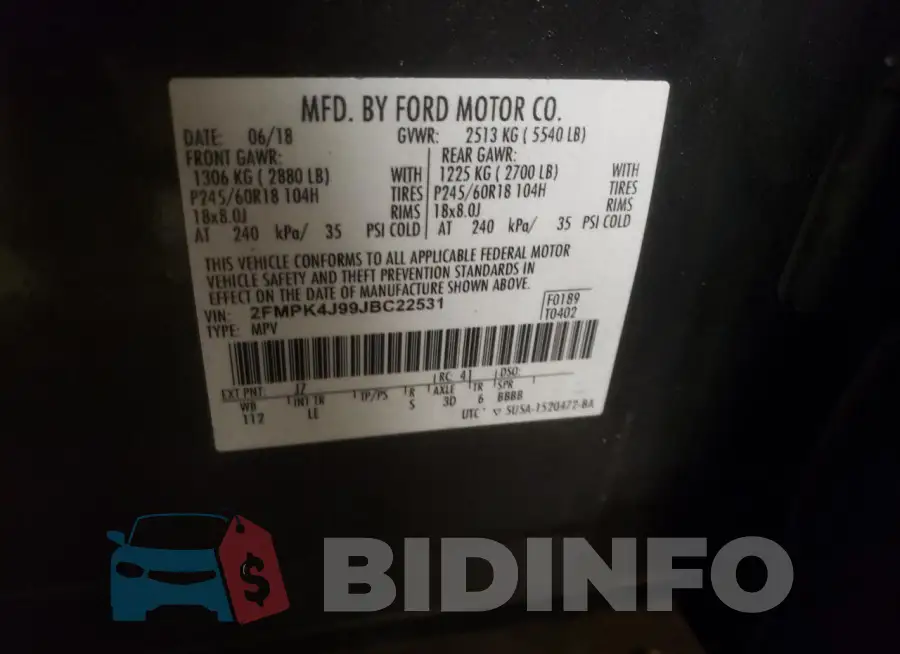 2FMPK4J99JBC22531 Photo# 12