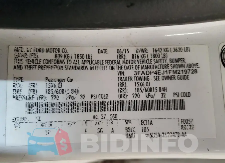 3FADP4EJ1FM219728 Photo# 12
