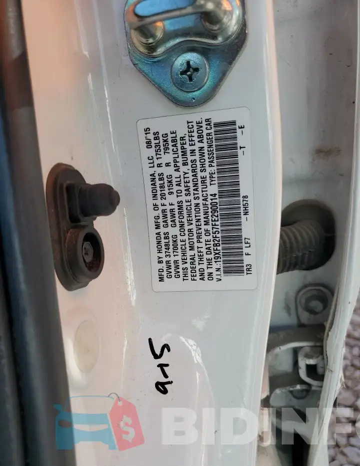 19XFB2F57FE290014 Photo# 12