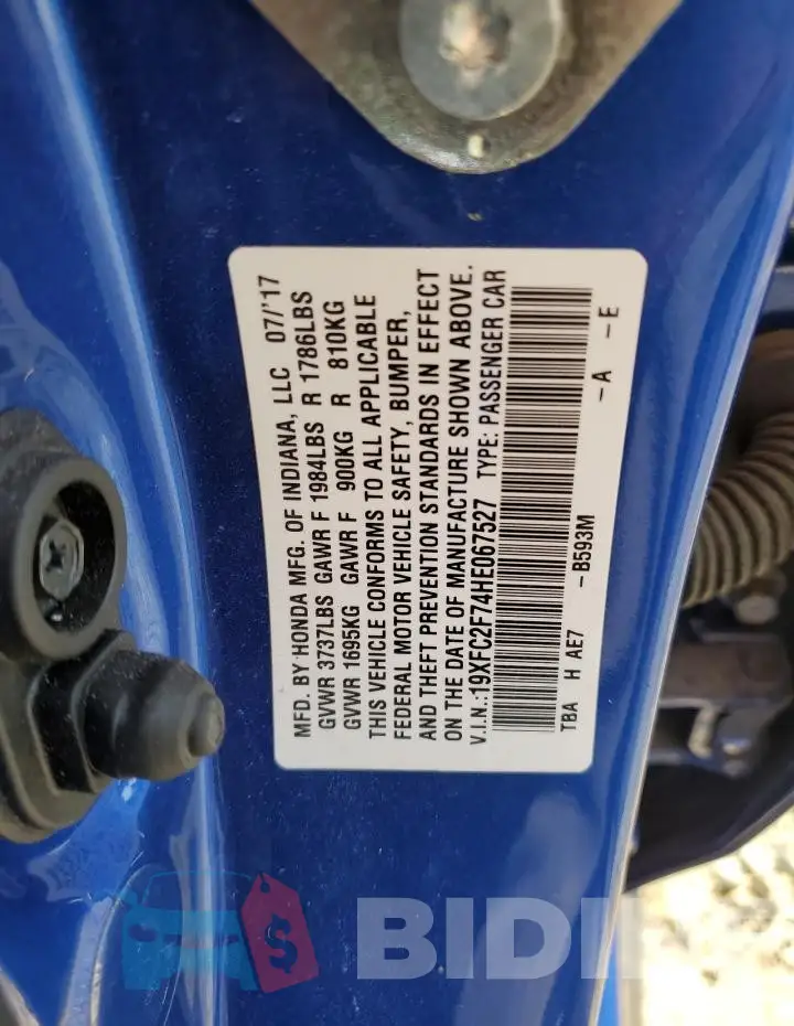 19XFC2F74HE067527 Photo# 12