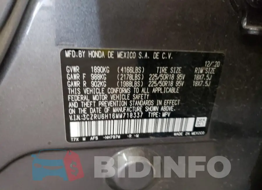 3CZRU6H16MM718337 Photo# 13