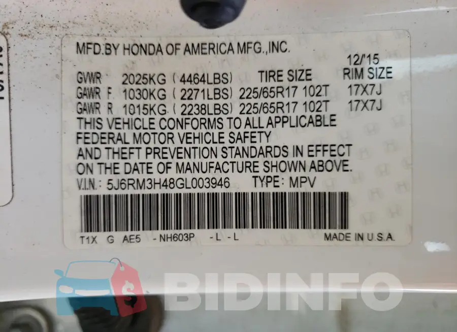 5J6RM3H48GL003946 Photo# 14