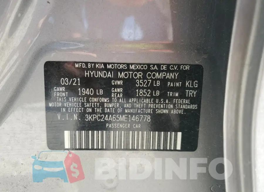 3KPC24A65ME146778 Photo# 12